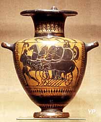vase grec décoré d'un char