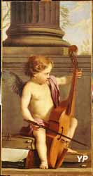 Putto jouant de la basse de viole  (Laurent de La Hyre - 1606-1656)