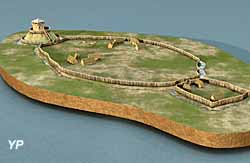 Tour de Vesvre - le site de Vesvre avant le XII° siècle (reconstitution 3D)
