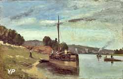 Péniche sur la Seine (Camille Pissarro, 1864) (doc. Musée Camille Pissarro)