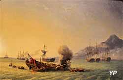 Le combat du Grand Port (huile sur toile, Pierre-Julien Gilbert, 1842) - Musée national de la Marine