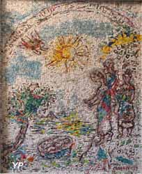 Cathédrale de la Nativité-de-Marie - Moïse sauvé des eaux, mosaïque (Marc Chagall, 1979)