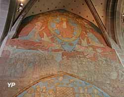 Eglise Notre-Dame de l'Assomption - Jugement  dernier  et pesée  des  âmes, peinture murale (début  XVe s.)