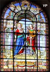 Église Notre-Dame - Mère des Douleurs et saint Michel, vitrail (A. Lusson, 1872)
