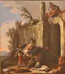 Brigands attaquant des cavaliers à Rome (Johann-Heinrich Schonfeld)