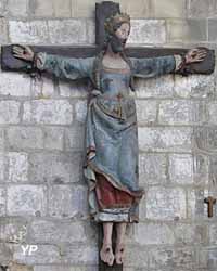 Sainte Wilgeforte crucifiée (bois peint, XVIe s.)