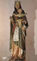 La Vierge et l'Enfant couronnés (bois polychrome, XVIIIe s.)