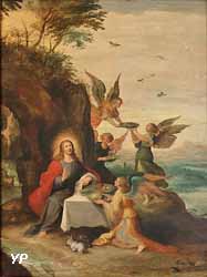 Le Christ au désert servi par des anges (Frans II Francken)