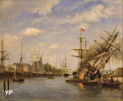 Le port de Caen. Amorce du bassin Saint-Pierre (Stanislas Lépine, 1859)