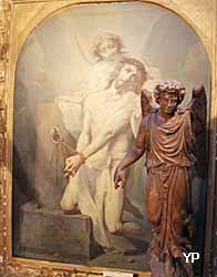 église Notre-Dame de l'Assomption - Jésus soutenu par un ange après la flagellation, statue d'ange en noyer